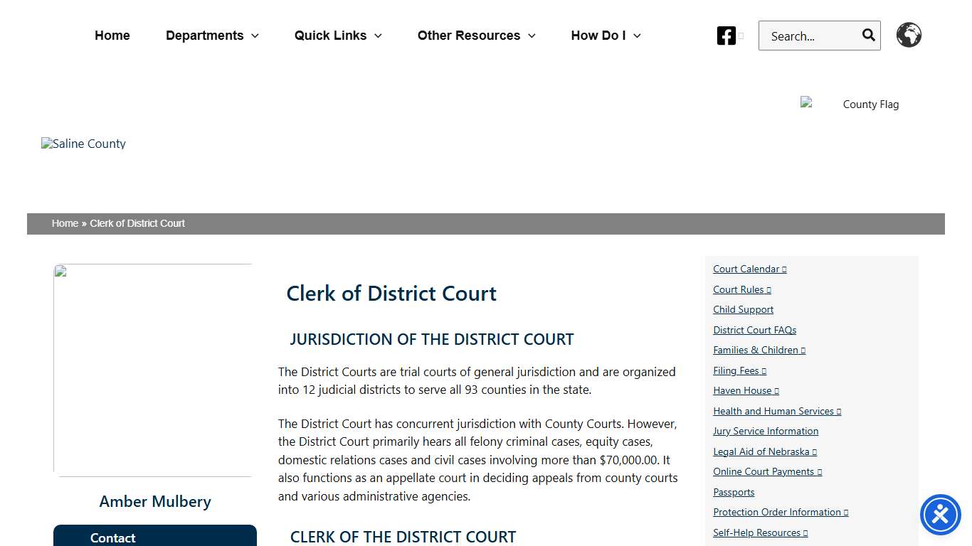 Clerk of District Court – Saline County